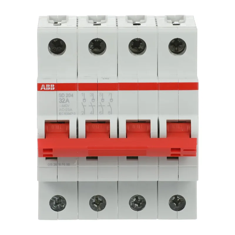 ABB SD204 Рубильник 4P 32A рычаг красный 2