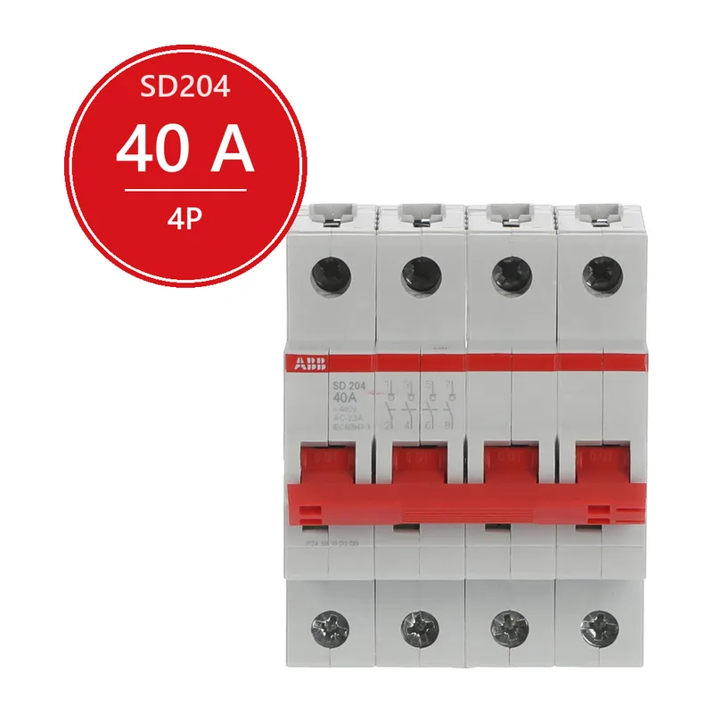 ABB SD204 Рубильник 4P 40A рычаг красный