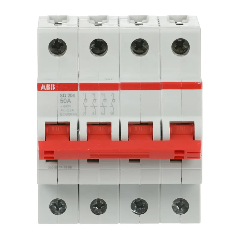 ABB SD204 Рубильник 4P 50A рычаг красный 2