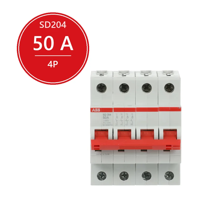 ABB SD204 Рубильник 4P 50A рычаг красный