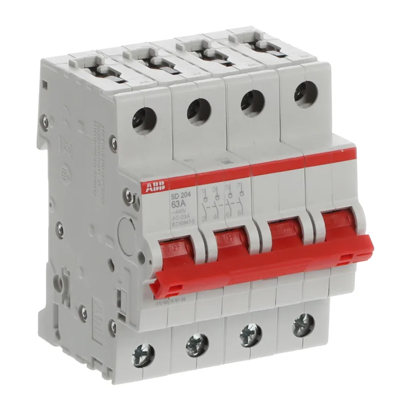 ABB SD204 Рубильник 4P 63A рычаг красный 4