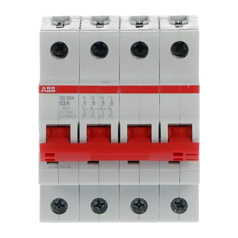 ABB SD204 Рубильник 4P 63A рычаг красный