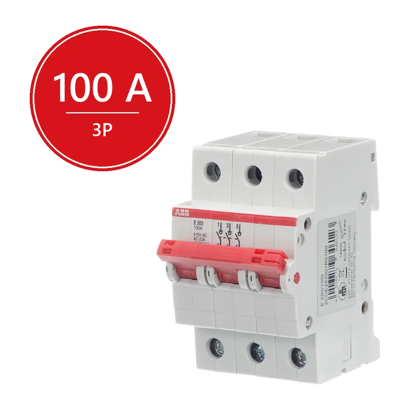 E203r 100А рубильник 3p рычаг красный ABB