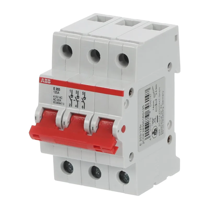 E203r 125А рубильник 3p рычаг красный ABB 3