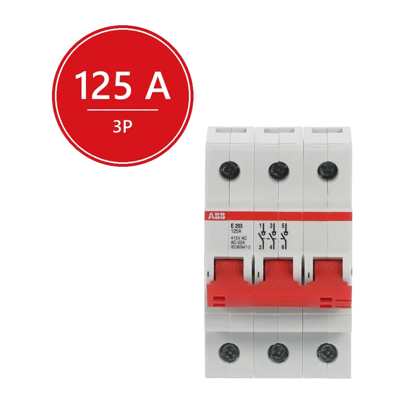 E203r 125А рубильник 3p рычаг красный ABB