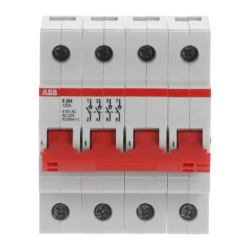 ABB E204 рубильник 4p 125А рычаг красный 2