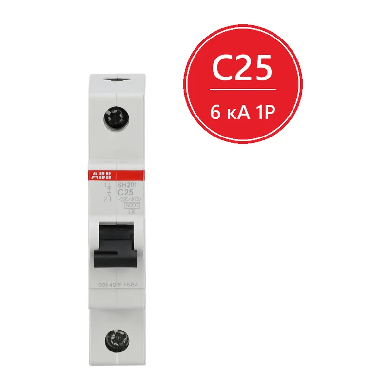 Автомат ABB SH201 C25 25A (C) 6kA 2CDS211001R0254