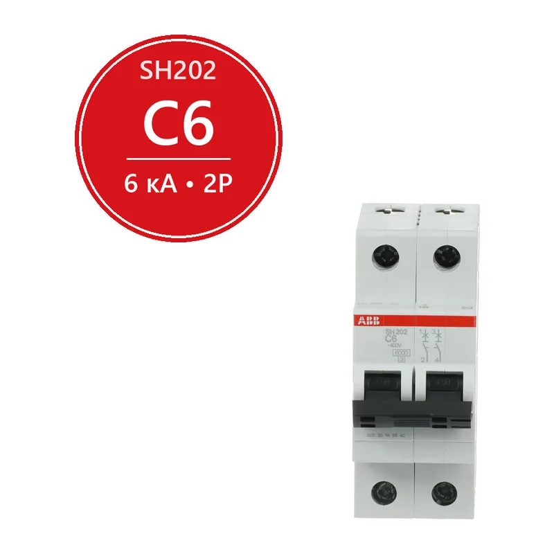 Автомат ABB SH202 C6 6A (C) 6 kA 2CDS212001R0064