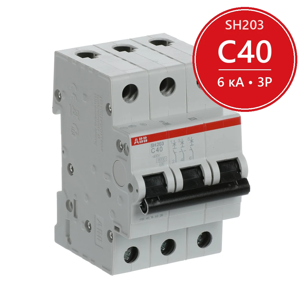 Автоматический выключатель ABB SH203 C40 40A (C) 6 kA 2CDS213001R0404