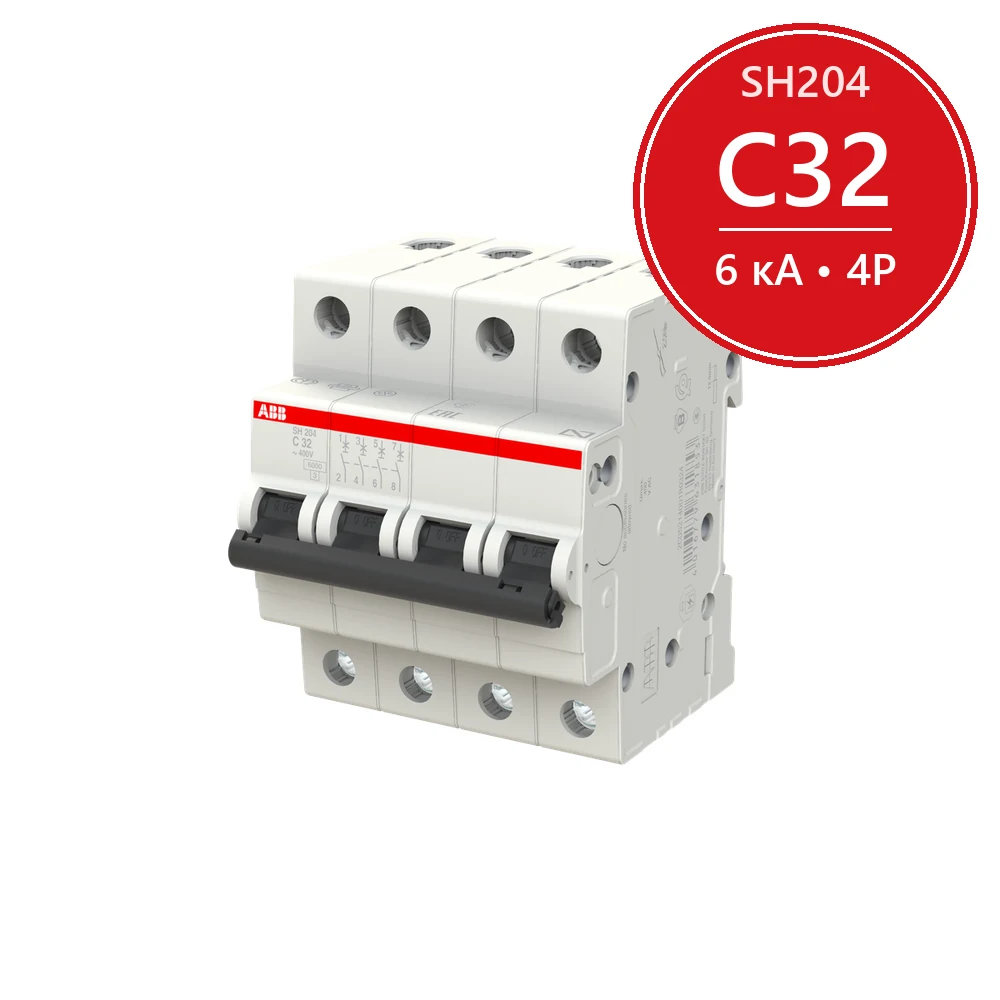 Автоматический выключатель ABB SH204 C32 32A (C) 6 kA 2CDS214001R0324