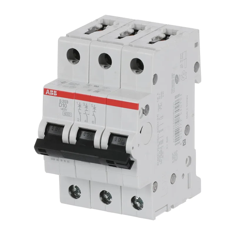 Автомат ABB S203 D10 10A (D) 6kA 2CDS253001R0101 3