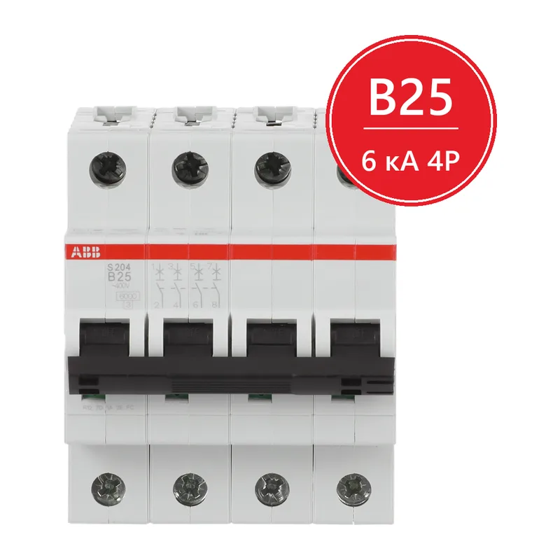 Автомат ABB S204 B25 25A (B) 6kA 2CDS254001R0255