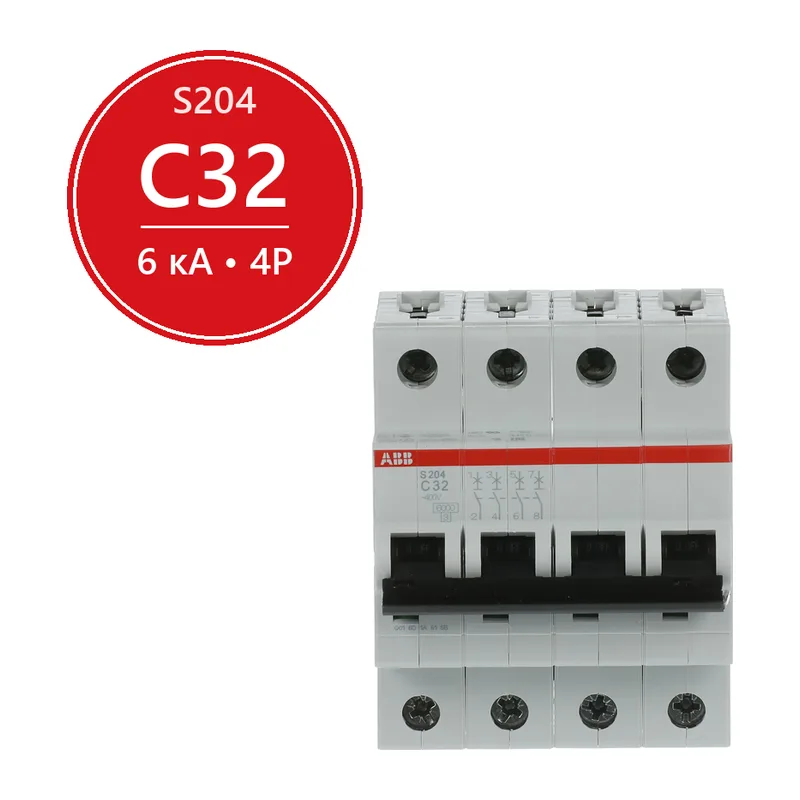 Автомат ABB S204 C32 32A (C) 6kA 2CDS254001R0324