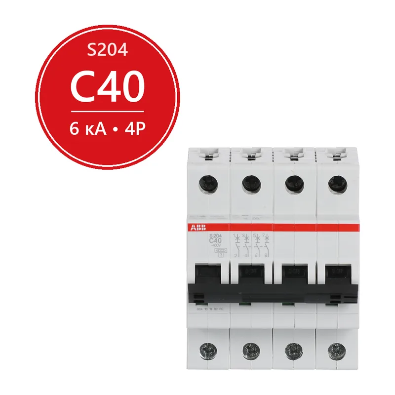 Автомат ABB S204 C40 40A (C) 6kA 2CDS254001R0404