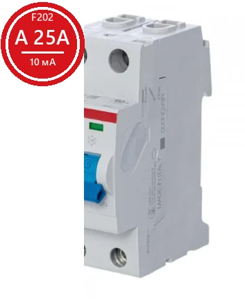 УЗО ABB F202 A-25/0.01 25А 10mA (А) 2CSF202101R0250