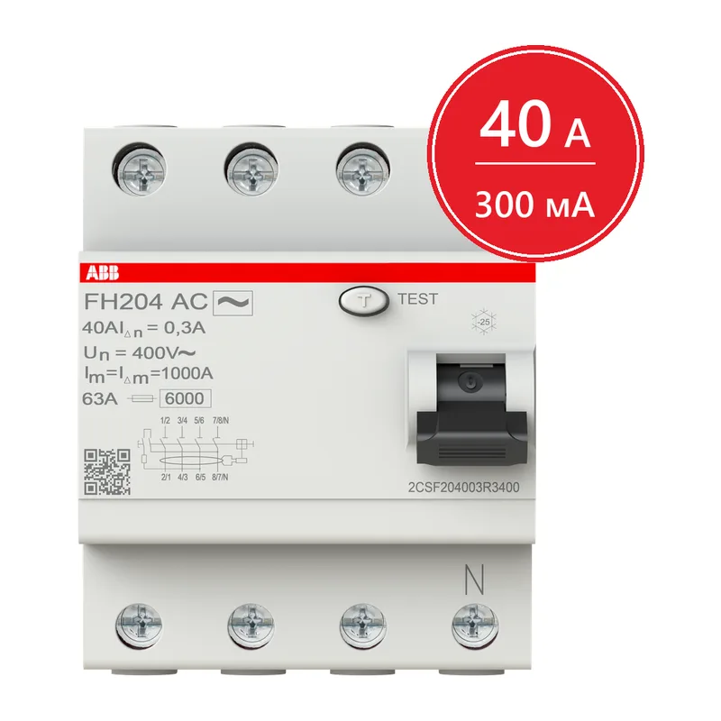 УЗО ABB FH204 AC-40/0.3 40А 300mA (AC) 2CSF204003R3400