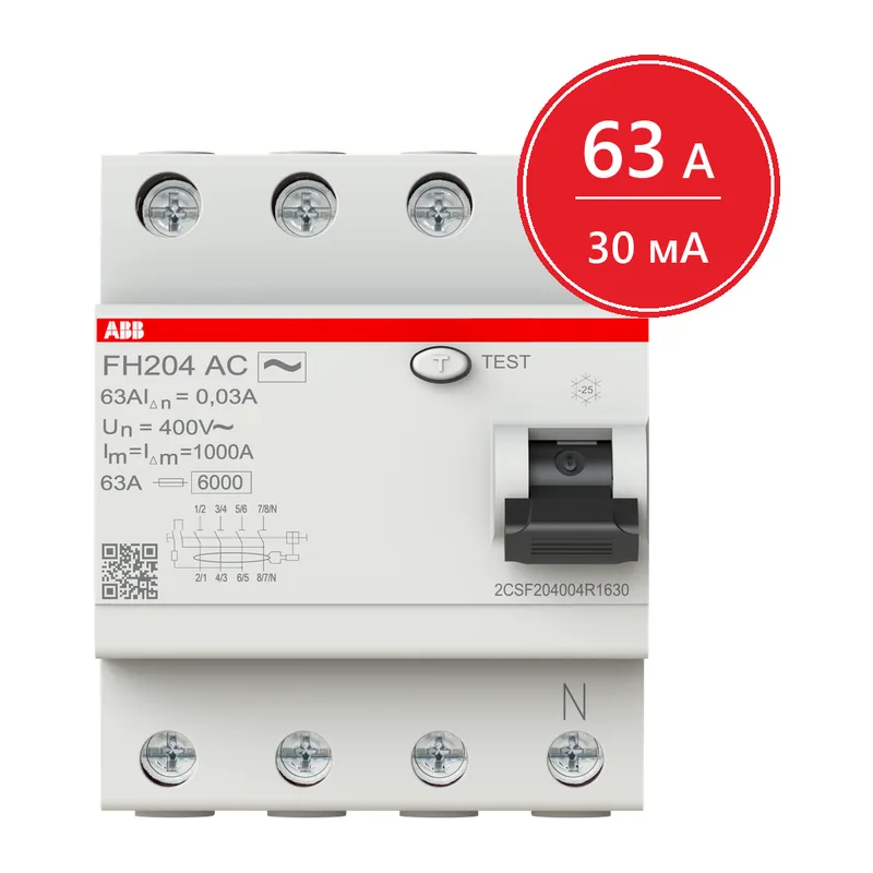УЗО ABB FH204 AC-63/0.03 63А 30mA (AC) 2CSF204002R1630