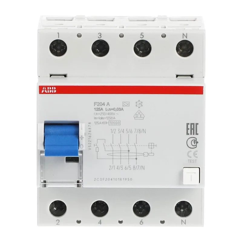 УЗО ABB F204 A-125/0.03 125А 30mA (А) 2CSF204101R1950 2