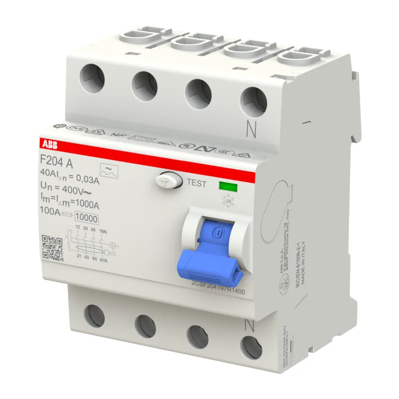 УЗО ABB F204 A-40/0.03 400Гц Выключатель дифференциального тока 4п 40А 30мА тип A 2CSF204197R1400 3