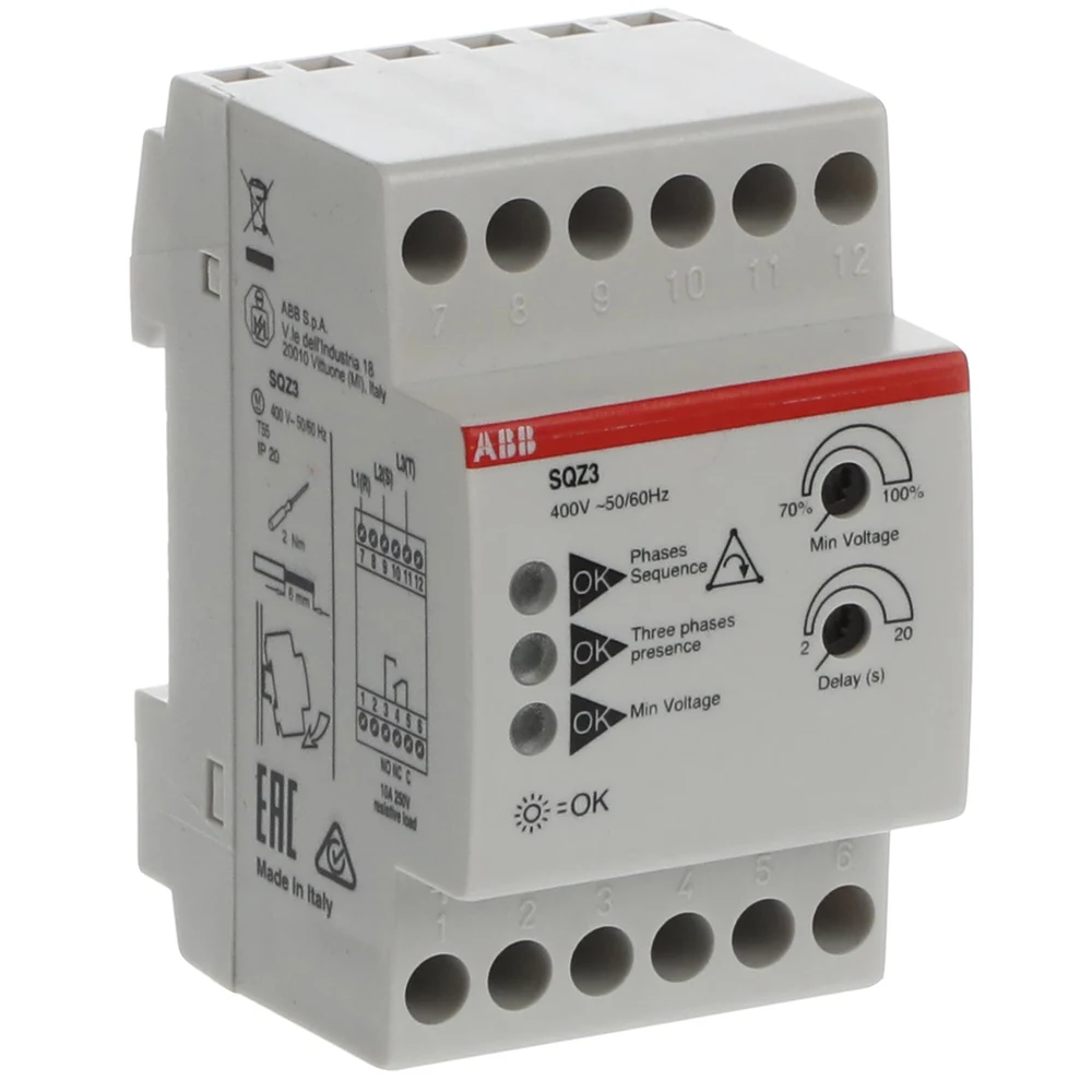 Модульное реле ABB SQZ3 перекоса фаз и падения напряжения 2CSM111310R1331