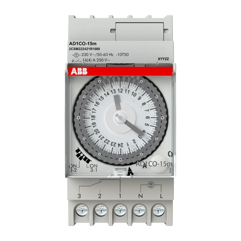 Реле времени ABB AD1CO-15m (АТ2е) суточным циклом 1 канал - 15 мин (2CSM222421R1000)