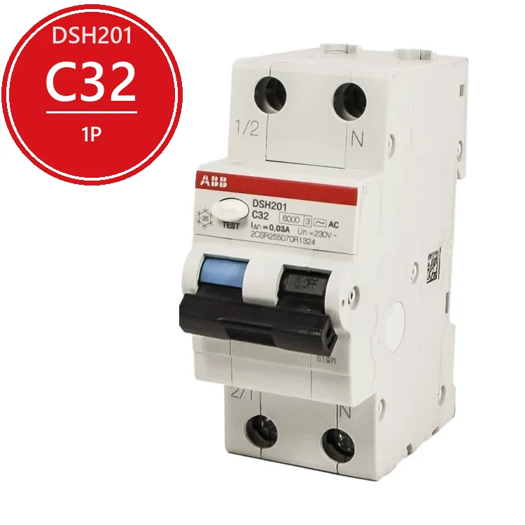 ABB DSH201 C32 AC30 Диффавтомат 1P+N 32A 30mA (AC) хар. C 2CSR255070R1324