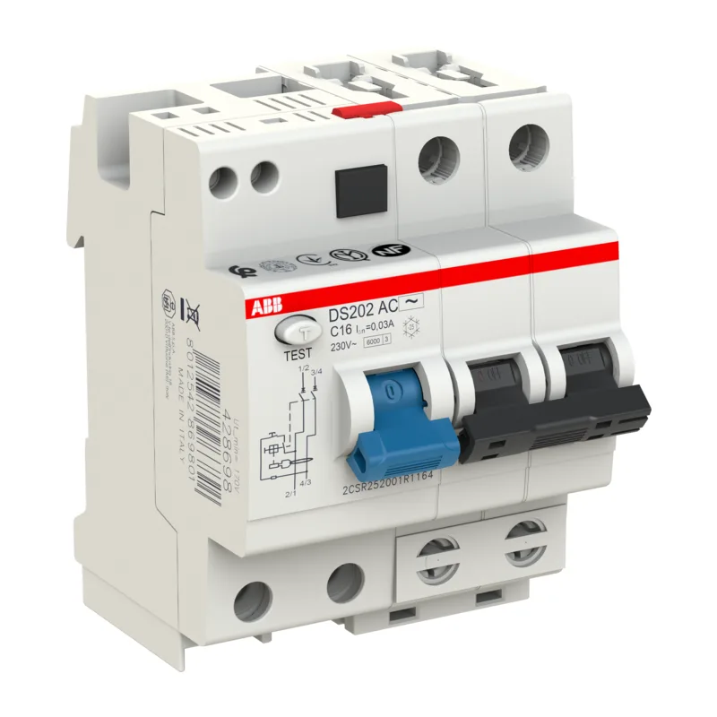 ABB | Выключатель авт. диф. тока 2п 4мод. C 16А 30мА тип AC 6кА DS202 3