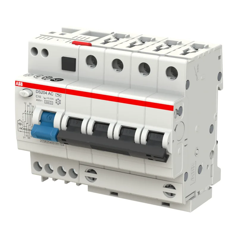 ABB DS204 C10 Диффавтомат 4P 10А 30mA 6kA (C) тип AC 3