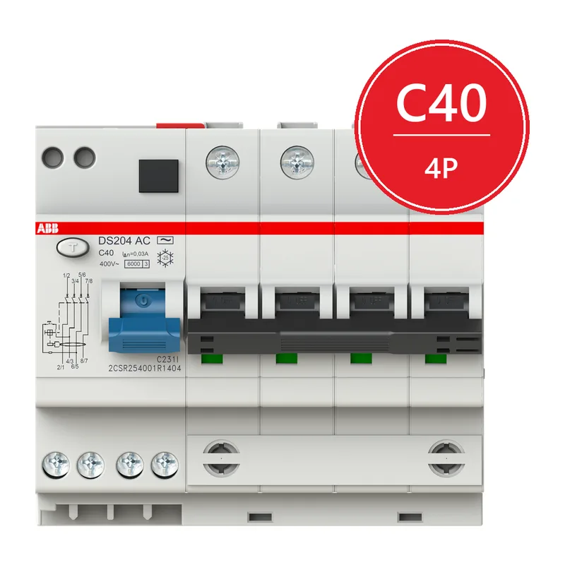 ABB DS204 C40 Диффавтомат 4P 40А 30mA 6kA (C) тип AC