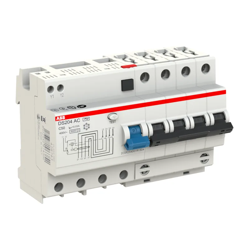 ABB DS204 C50 Диффавтомат 4P 50А 30mA 6kA (C) тип AC 4