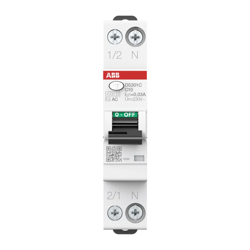 Дифавтомат ABB DS301C C10 AC30 1P+N (C) 10A 30mA тип AC