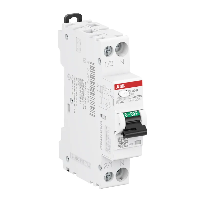Дифавтомат ABB DS301C C10 AC30 1P+N (C) 10A 30mA тип AC 4