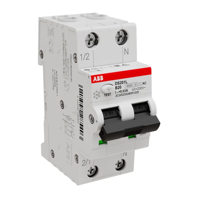 Дифавтомат ABB DS201 B10 AC30 (2П B 10A 30mA тип AC) 3