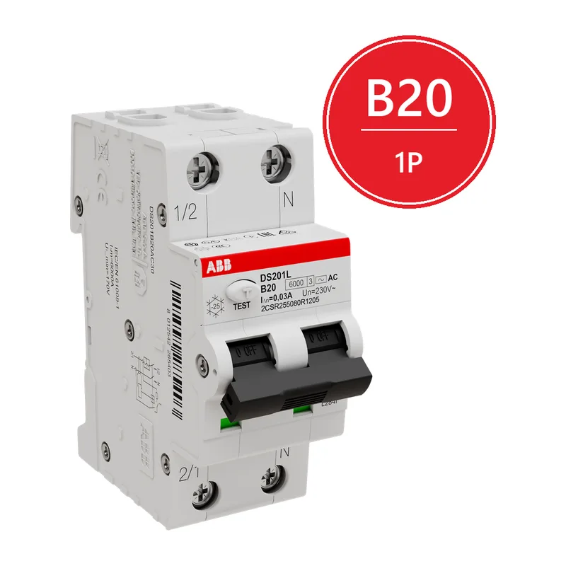 Дифавтомат ABB DS201 B20 AC30 (2П B 20A 30mA тип AC)