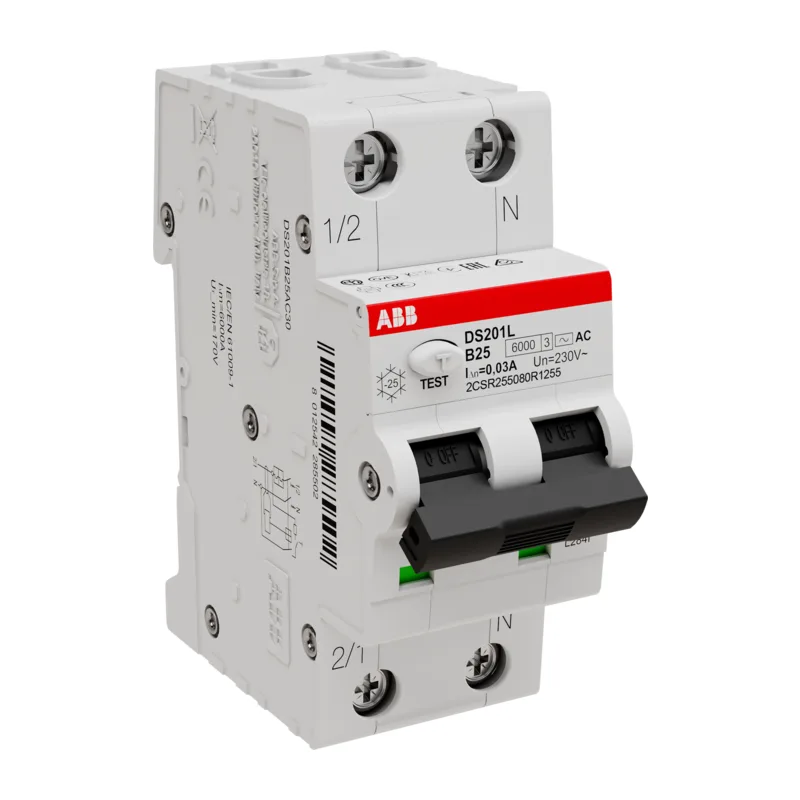 Дифавтомат ABB DS201 B25 AC30 (2П B 25A 30mA тип AC)