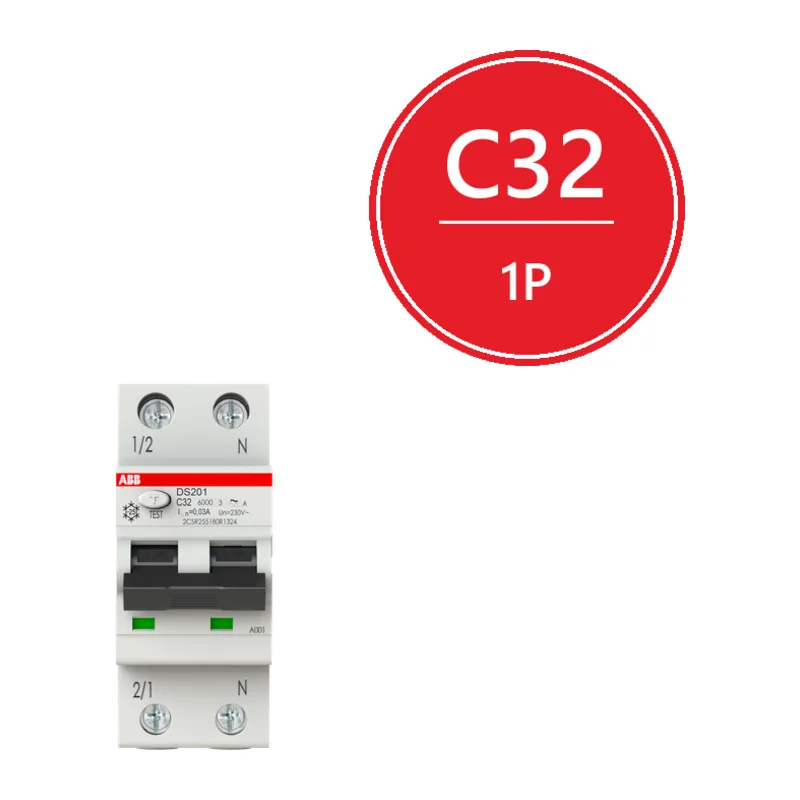 Дифавтомат ABB DS201 C32 A30 (2П C 32A 30mA тип A)