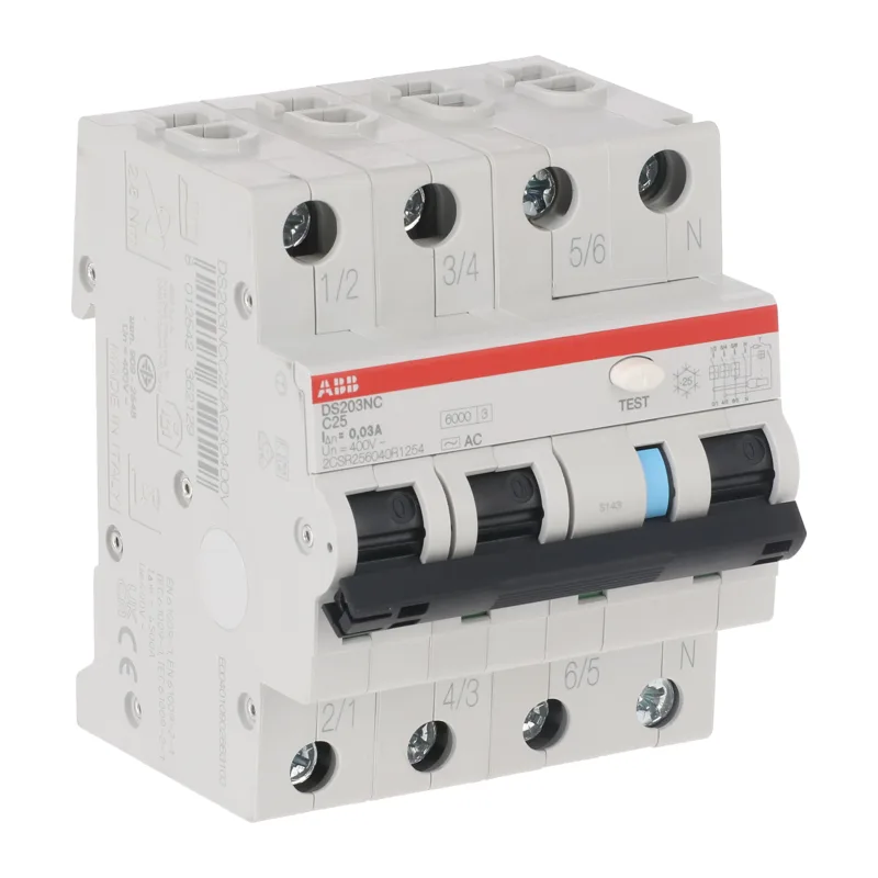 ABB DS203NC C25 Диффавтомат 3P 25А 30mA 6kA (C) тип AC 4