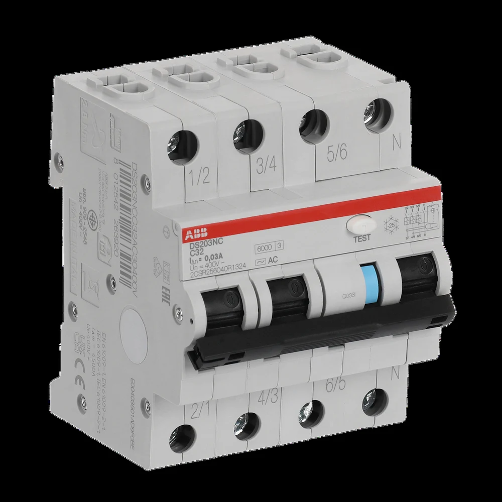 ABB DS203NC C32 Диффaвтомат 3P 32A 30mA 6kA (C) тип AC