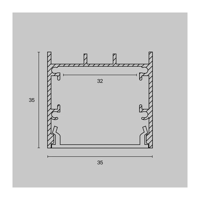 Алюминиевый профиль накладной-подвесной 35x35 (Серебро, 2 м), ALM-3535B-S-2M Maytoni 3