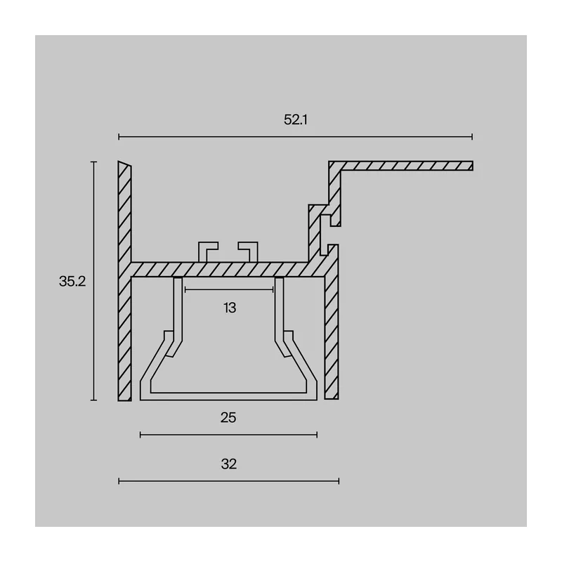 Алюминиевый профиль для натяжного потолка 35x52 (Серебро, 2 м), ALM012S-2M Maytoni 5