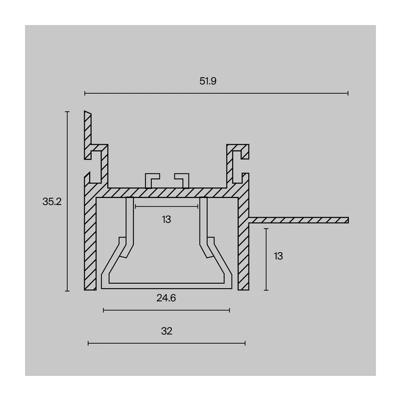 Алюминиевый профиль для натяжного потолка 52x35 (Серебро, 2 м), ALM013S-2M Maytoni 5