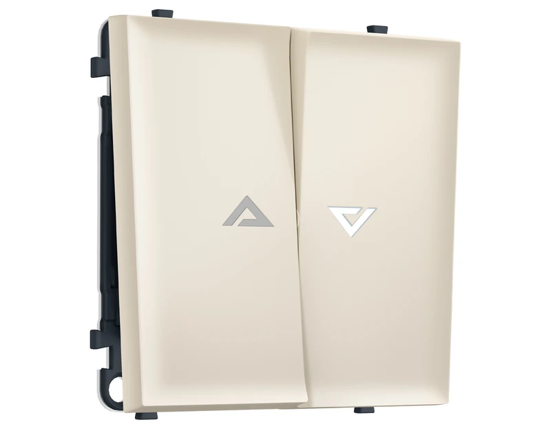 Комплект механизма 2-кл выключателя с самовозвратом с подсветкой 5600K SIGMA Бежевый матовый QUANT PRO (SP3244, PR129, G14W)