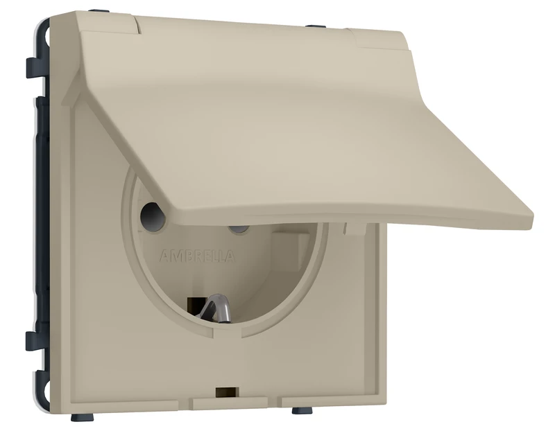 Комплект механизма электрической розетки SIGMA Кашемир 50Hz 2P+E с/з с/ш и крышкой IP44 16A-250V QUANT PRO (SP3480, PR141)