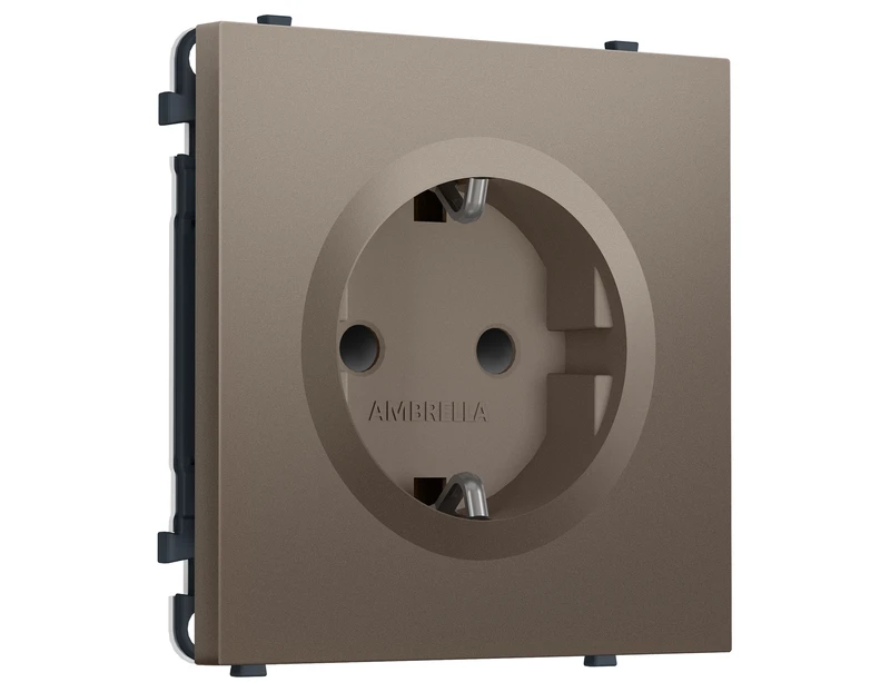 Комплект механизма электрической розетки SIGMA Темная бронза матовый 50Hz 2P+E с/з с/ш 16A-250V QUANT PRO (SP6370, PR141)