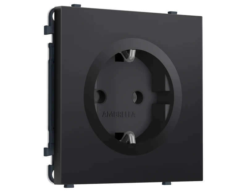 Комплект механизма электрической розетки SIGMA Черный матовый 50Hz 2P+E с/з 16A-250V QUANT PRO (SP8060, PR141)