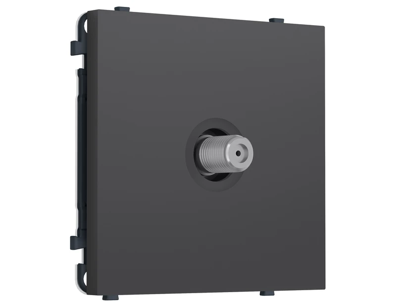 Комплект механизма TV розетки SAT SIGMA Графит Мягкое касание 5-2400MHz 3.5dB QUANT PRO (SP9130, PR215)