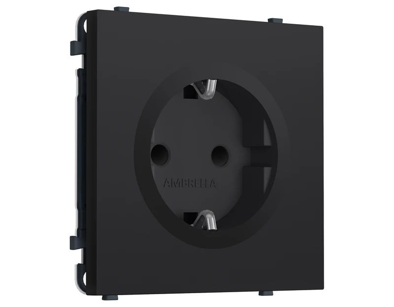 Комплект механизма электрической розетки SIGMA Черный Мягкое касание 50Hz 2P+E с/з с/ш 16A-250V QUANT PRO (SP9870, PR141)
