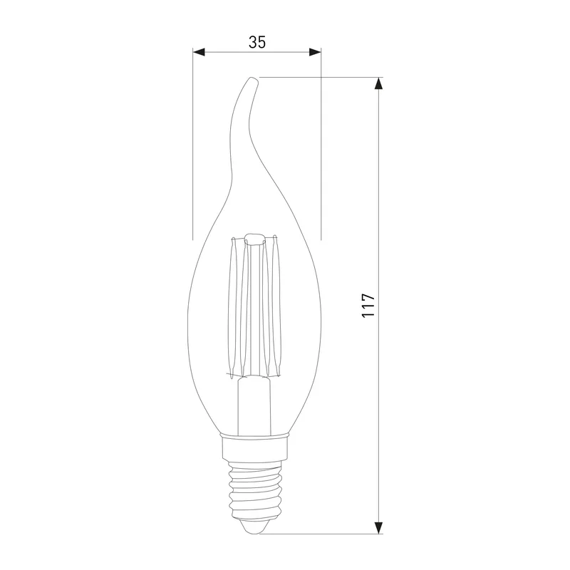 Филаментная светодиодная лампа Dimmable "Свеча на ветру" CW35 5W 4200K E14 BLE1424 Elektrostandard 3