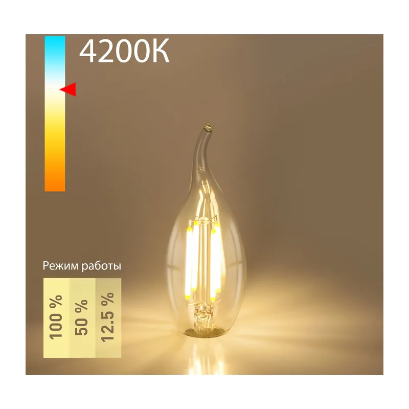 Филаментная светодиодная лампа Dimmable "Свеча на ветру" CW35 5W 4200K E14 BLE1424 Elektrostandard