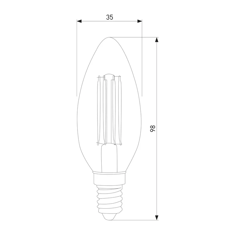 Филаментная светодиодная лампа "Свеча" C35 9W 4200K E14 (CW35 прозрачный) BLE1426 Elektrostandard 3